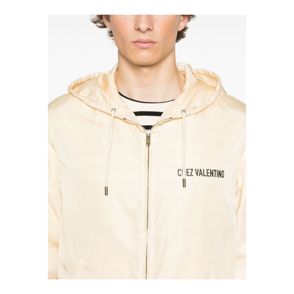 Light Beige Front Zip Fastening Jacket