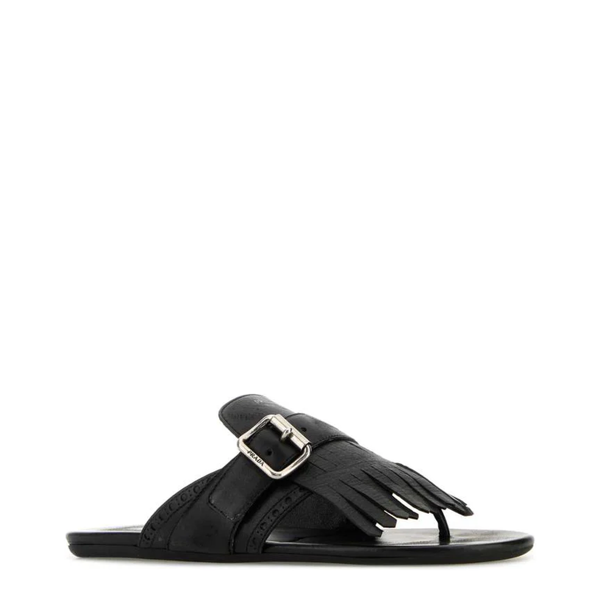MAYFEYR - Prada - Black Leather Shuffle T Thong Slippers - 1Y961NFA005070F0002