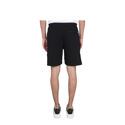Black Cotton Bermuda Shorts