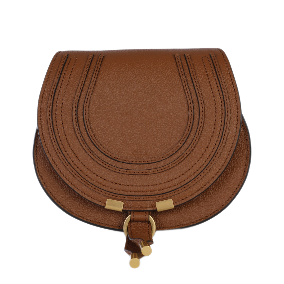 Marcie Small Grained Leather Shoulder Bags - Tan
