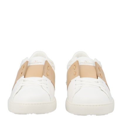 Open Sneaker in Smooth Leather - White