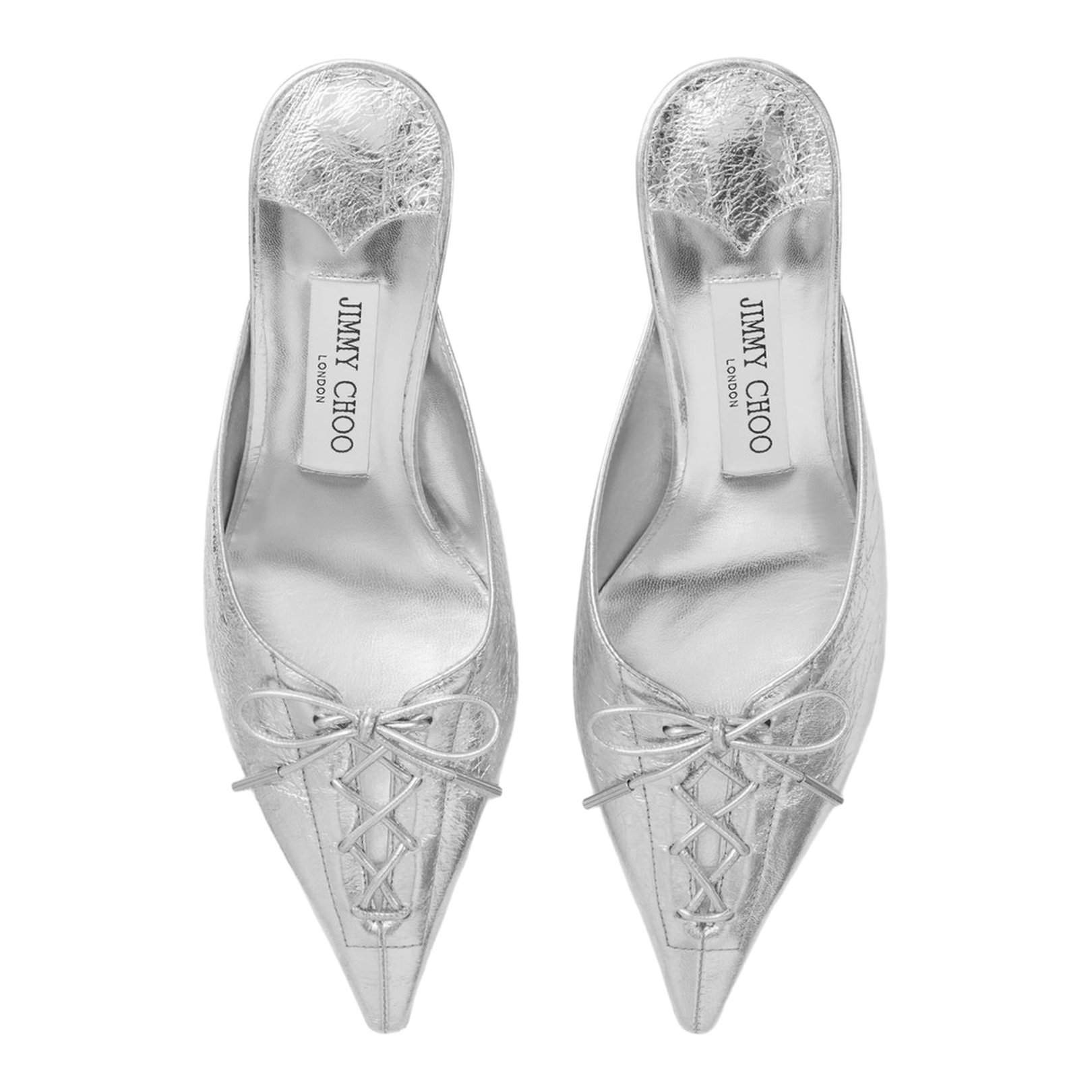Leather Mules - Silver