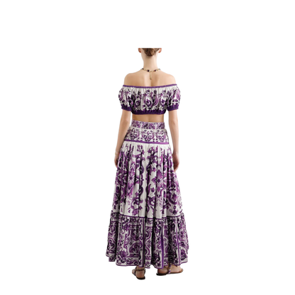 Majolica-print poplin top