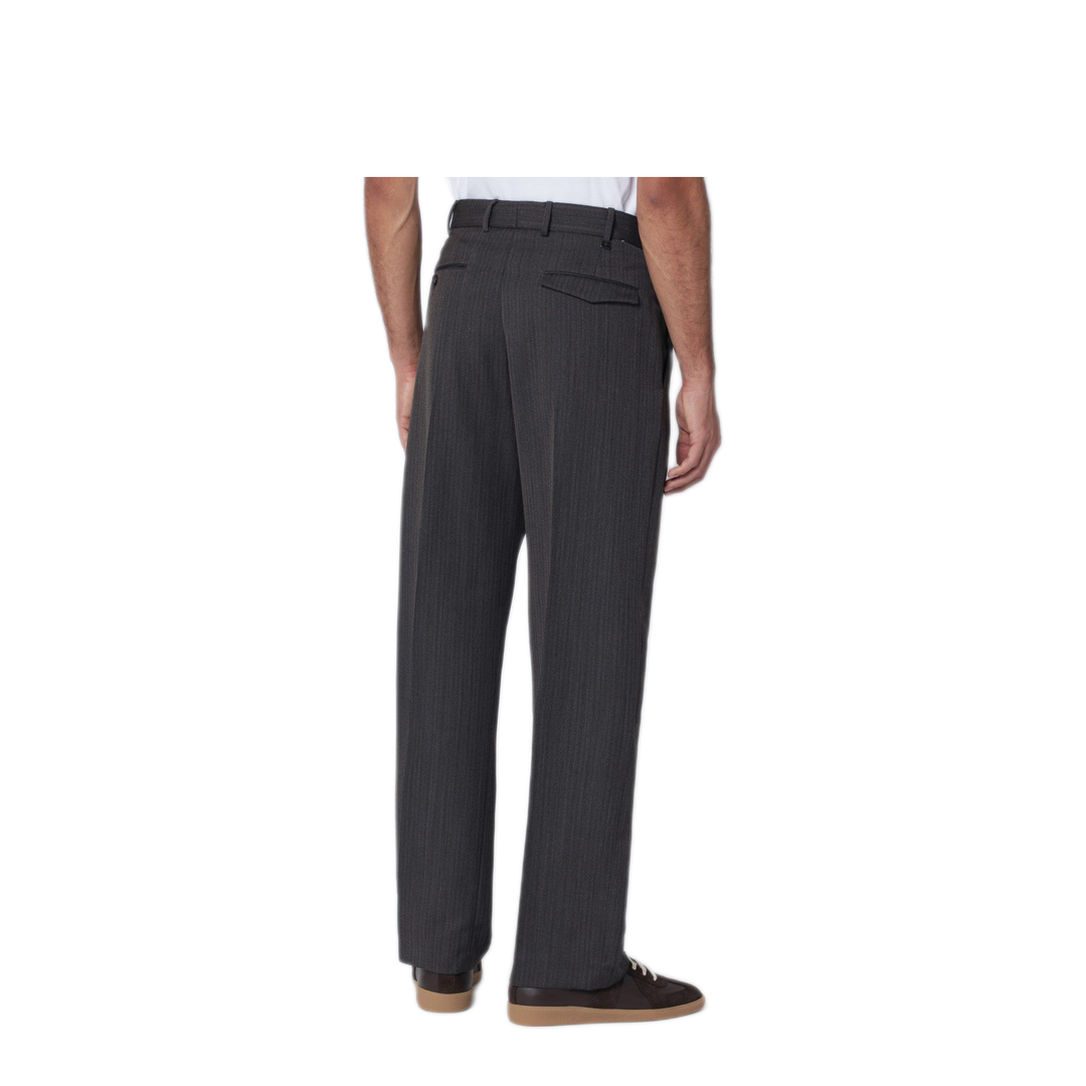 MAYFEYR - PT Torino - Brown Striped Wool Trousers - COAFJDB00REWES270170