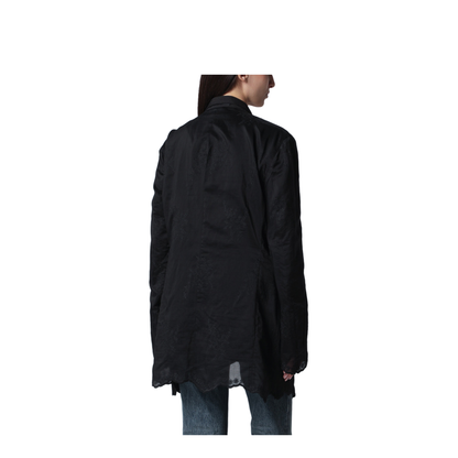 Reversible Drip Blazer in Soot Black Techflax