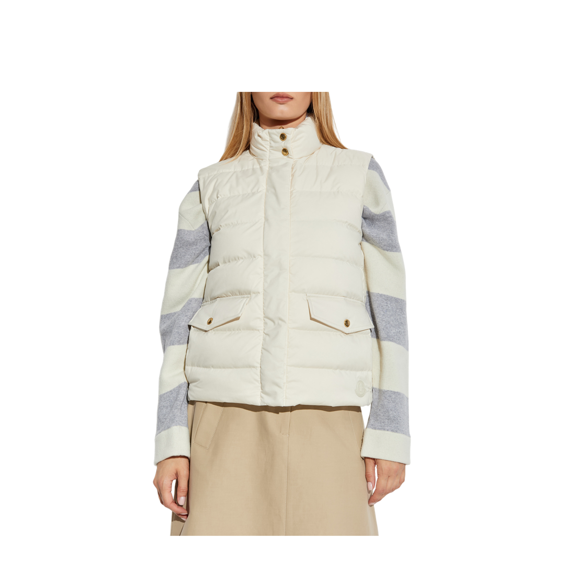 White Ivory Besset Down Gilet Vests