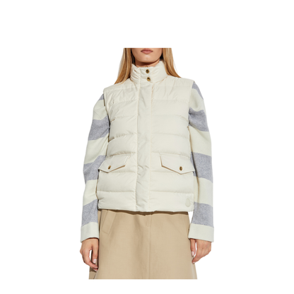 White Ivory Besset Down Gilet Vests