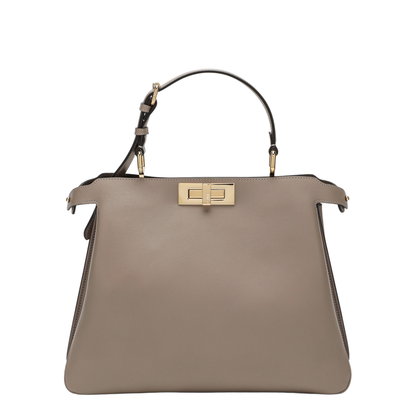 Peekaboo Leather Top Handle Bags - Beige