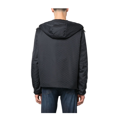 Monogram-Pattern Hooded Jacket