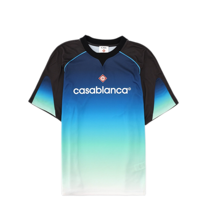 MAYFEYR - Casablanca - Football T-Shirt With Logo - MPF26JTP35301BLUEGRADIENT