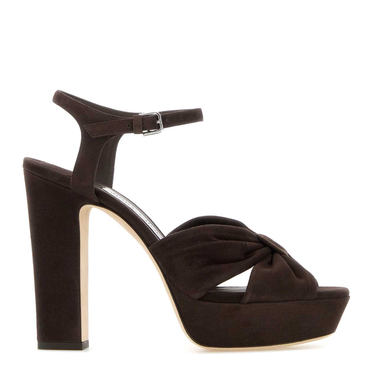 MAYFEYR - Jimmy Choo - Heloise 120 Suede Sandals - HELOISE120SUECHOCOLATE