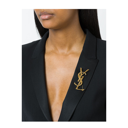 CASSANDRE Crocodile Brooch in Metal in Gold