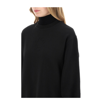 Black Cotton Oversize Sweatshirt