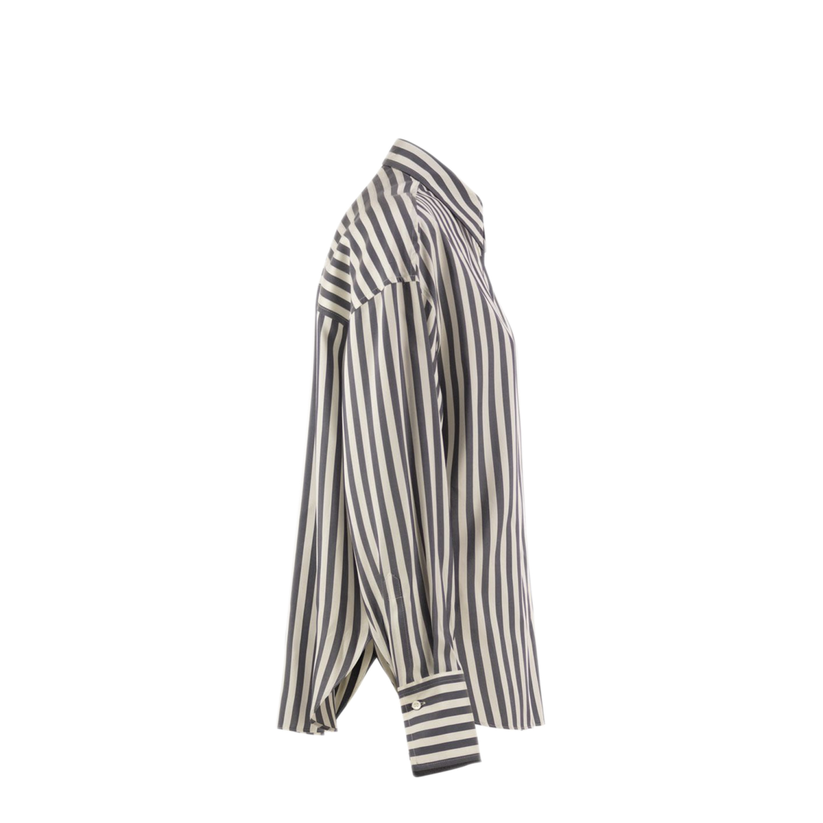 MAYFEYR - Brunello Cucinelli - Striped Silk Shirt With Knitted Insert - MG702M3X06C003