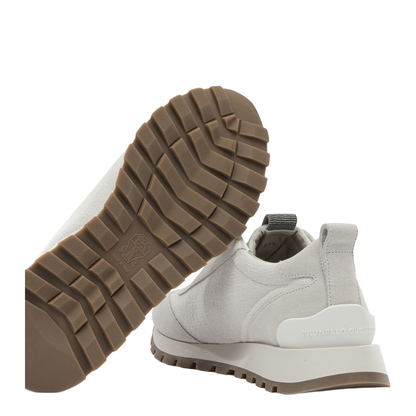 MAYFEYR - Brunello Cucinelli - Canvas And Suede Sneaker With Precious Detail - MZ58G2127C209