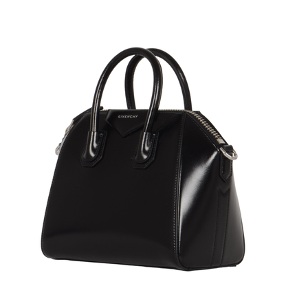 Antigona Mini Leather Shoulder Bag in Black