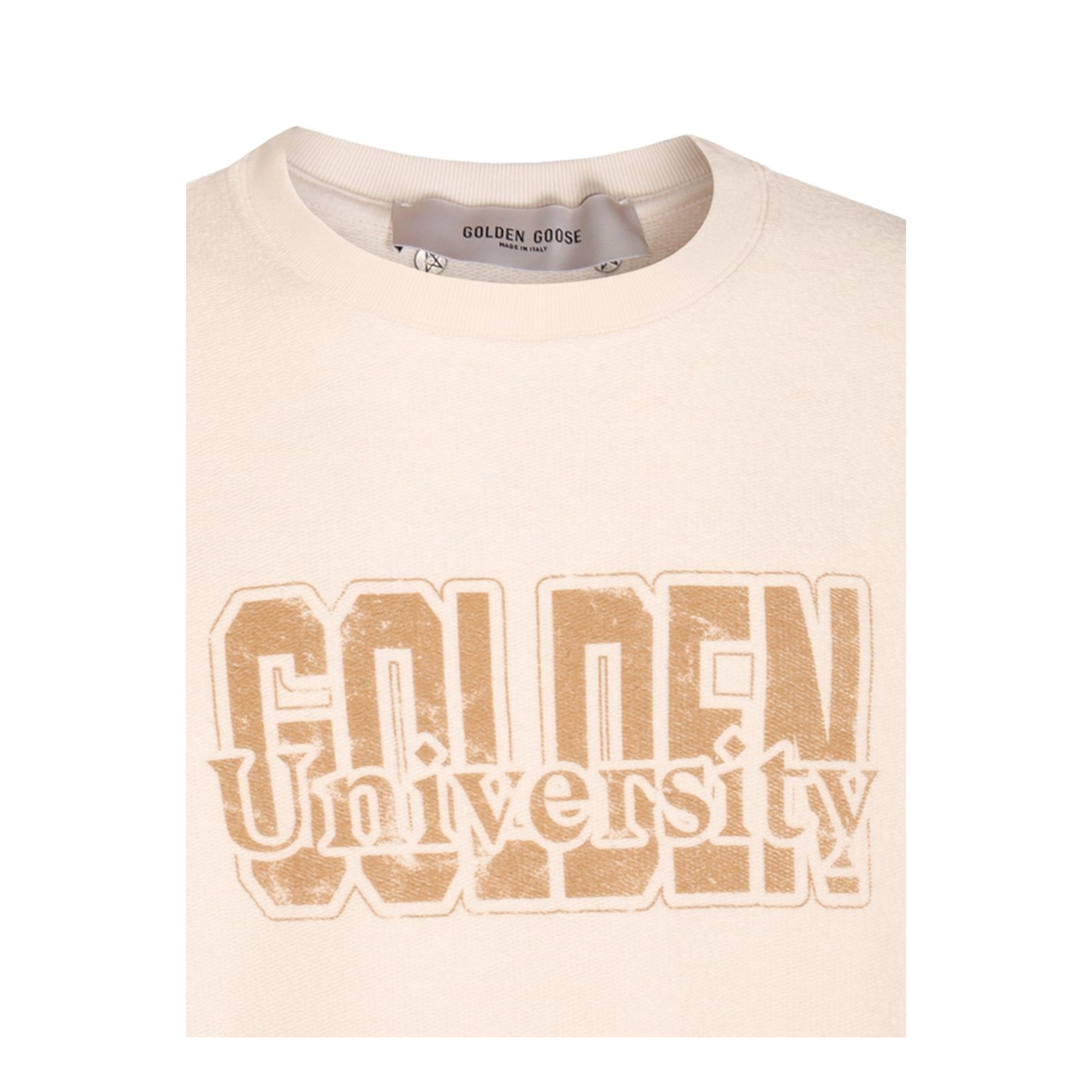 White Cotton Sweatshirt with Front Print