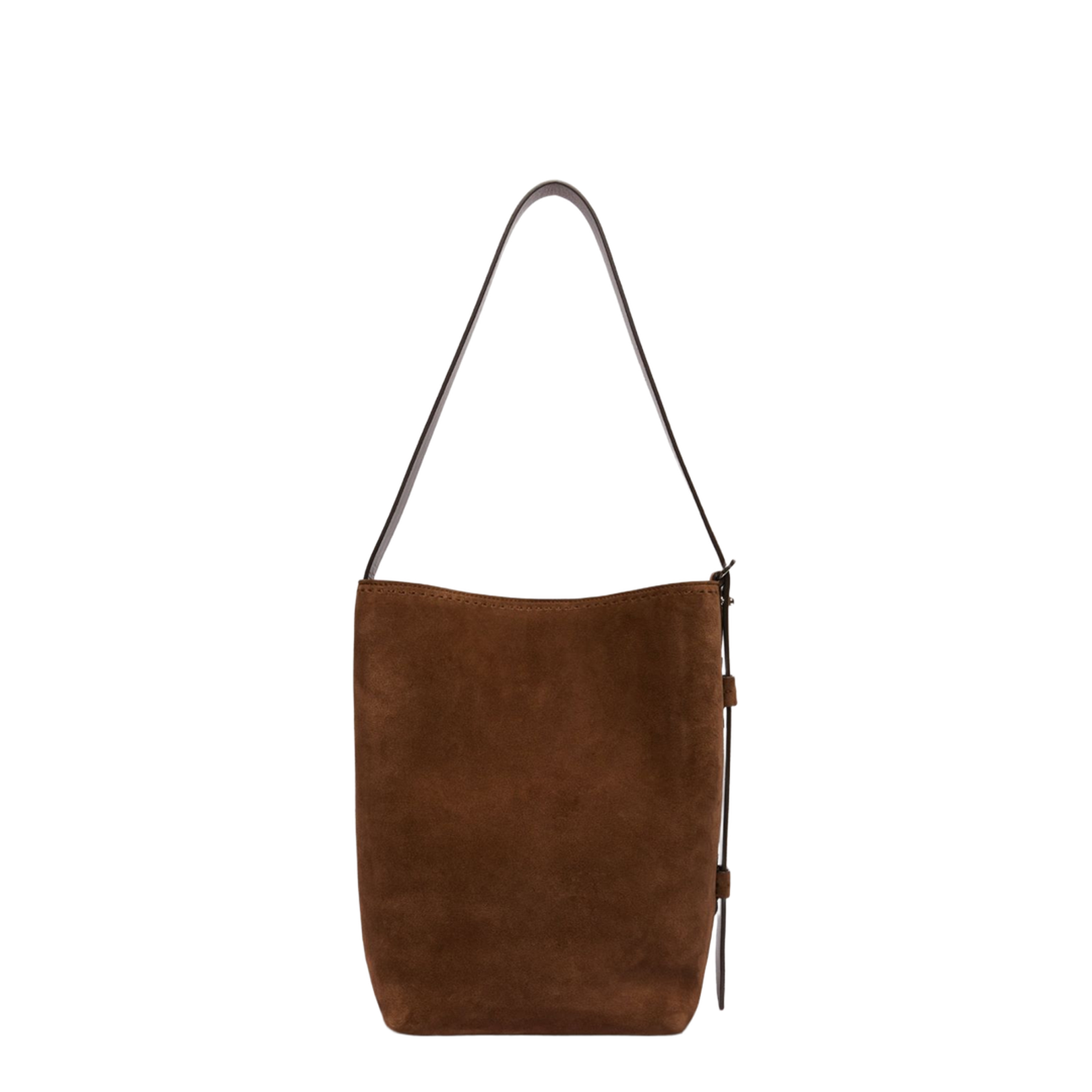 Small Archetipo Bag in Split Leather, Dark Brown