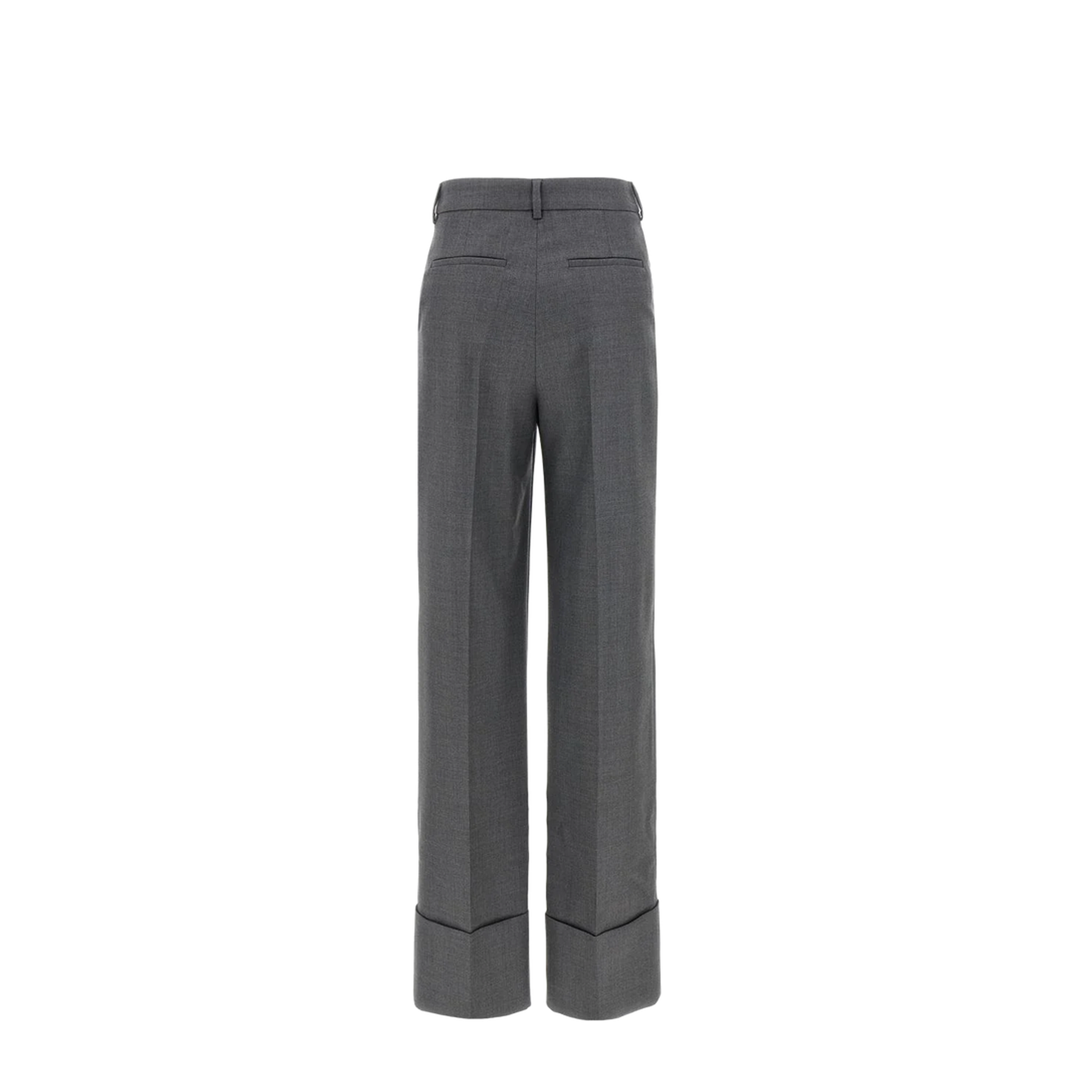 Wide Leg Trousers In Grigio Medio Mel