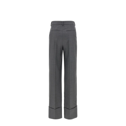 Wide Leg Trousers In Grigio Medio Mel
