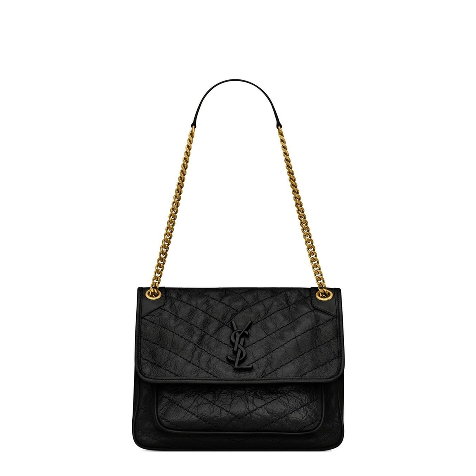 Niki Leather Shoulder Bags - Black