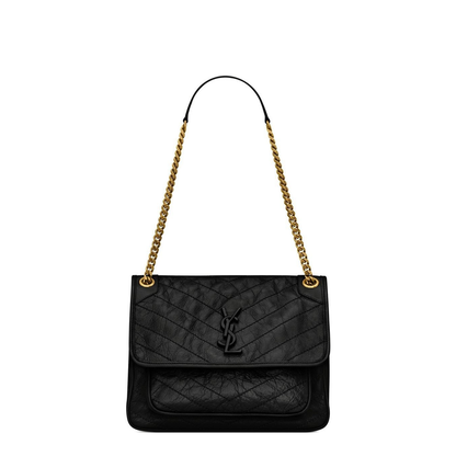 Niki Leather Shoulder Bags - Black