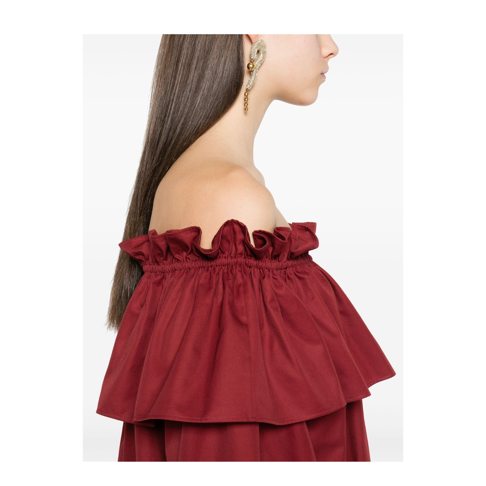 Ruffled Dress in Cotton Twill