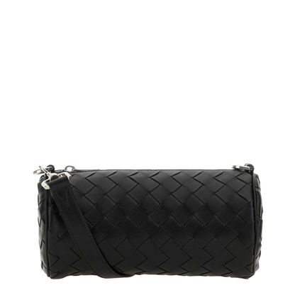 Barrel Mini Leather Crossbody Bags - Black