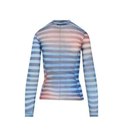 MAYFEYR - Jean Paul Gaultier - Mesh Printed Air Long Sleeves Top - 2503WTO336M005P565034