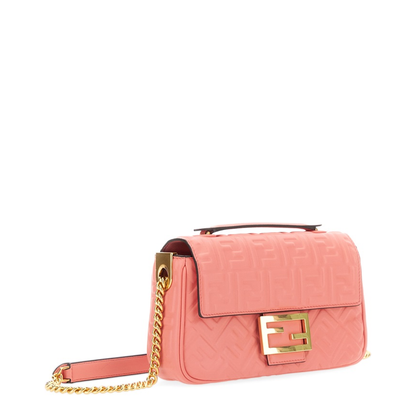 Baguette Chain Midi
Pink Nappa Leather Bag With FF Motif