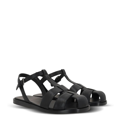 MAYFEYR - CHURCH`S - Odyssey Nappa Leather T Strap Sandals - DX01139QLBLACK
