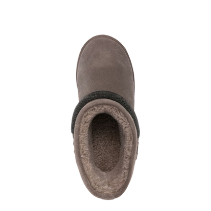 Monili-strap Suede Ankle Boots