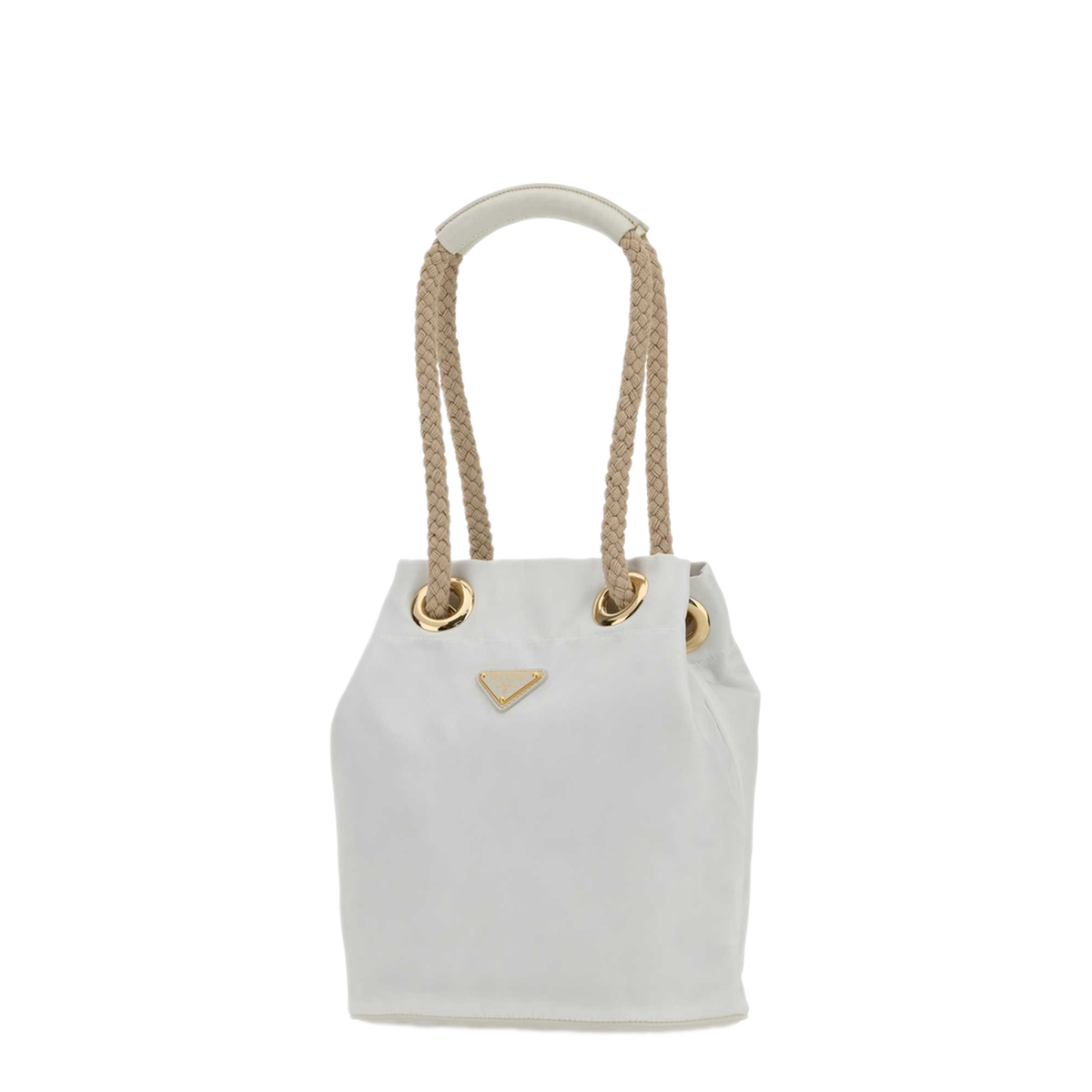 MAYFEYR - Prada - White Re Nylon Bucket Bag - 1BE0822HG8F0009