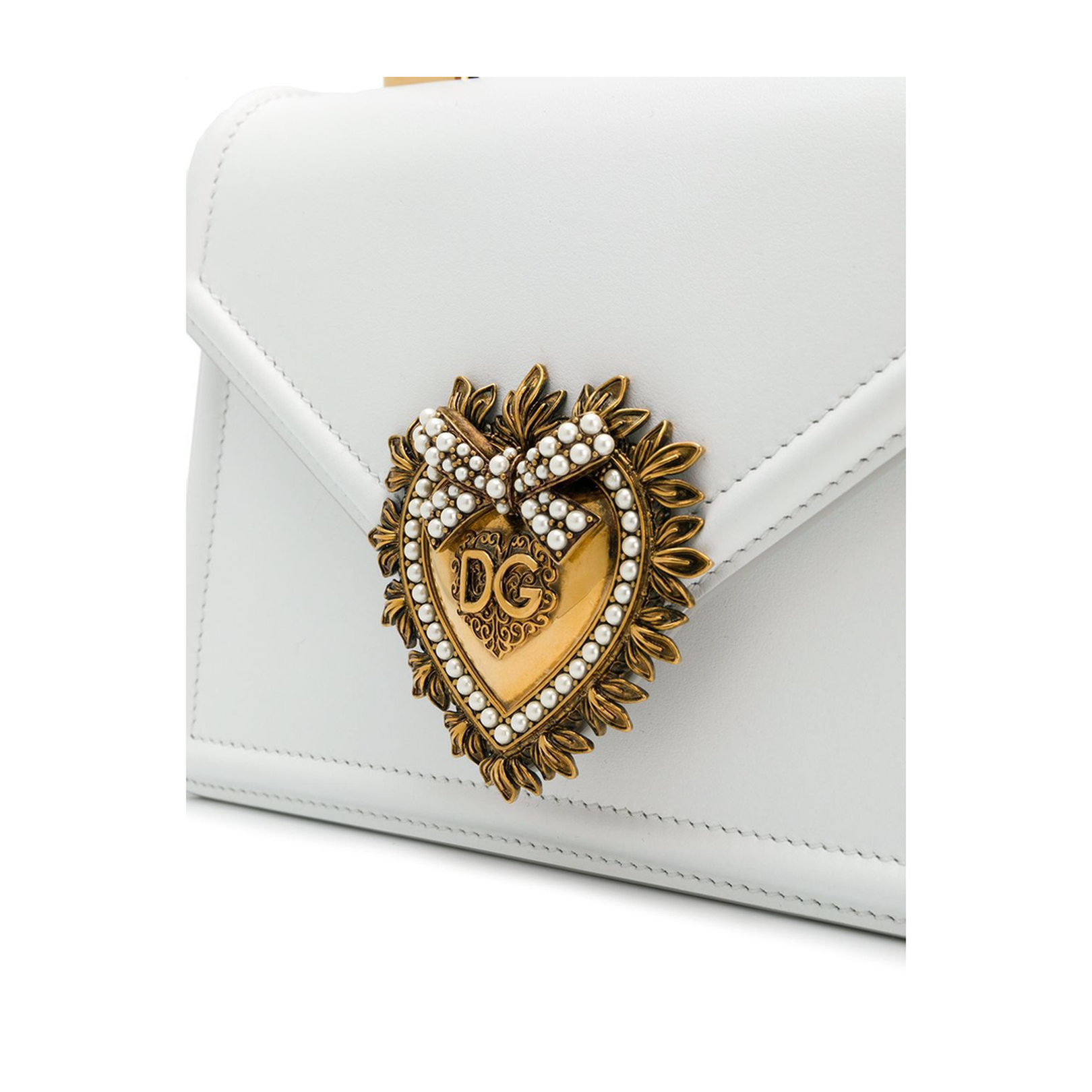 Small Smooth Calfskin Devotion Bag in White