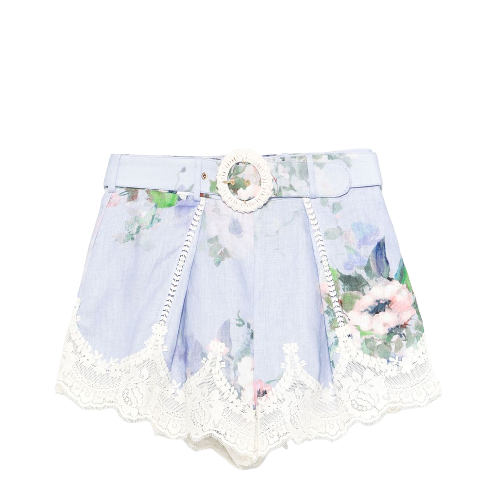 Light Blue Linen Shorts