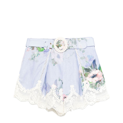 Light Blue Linen Shorts