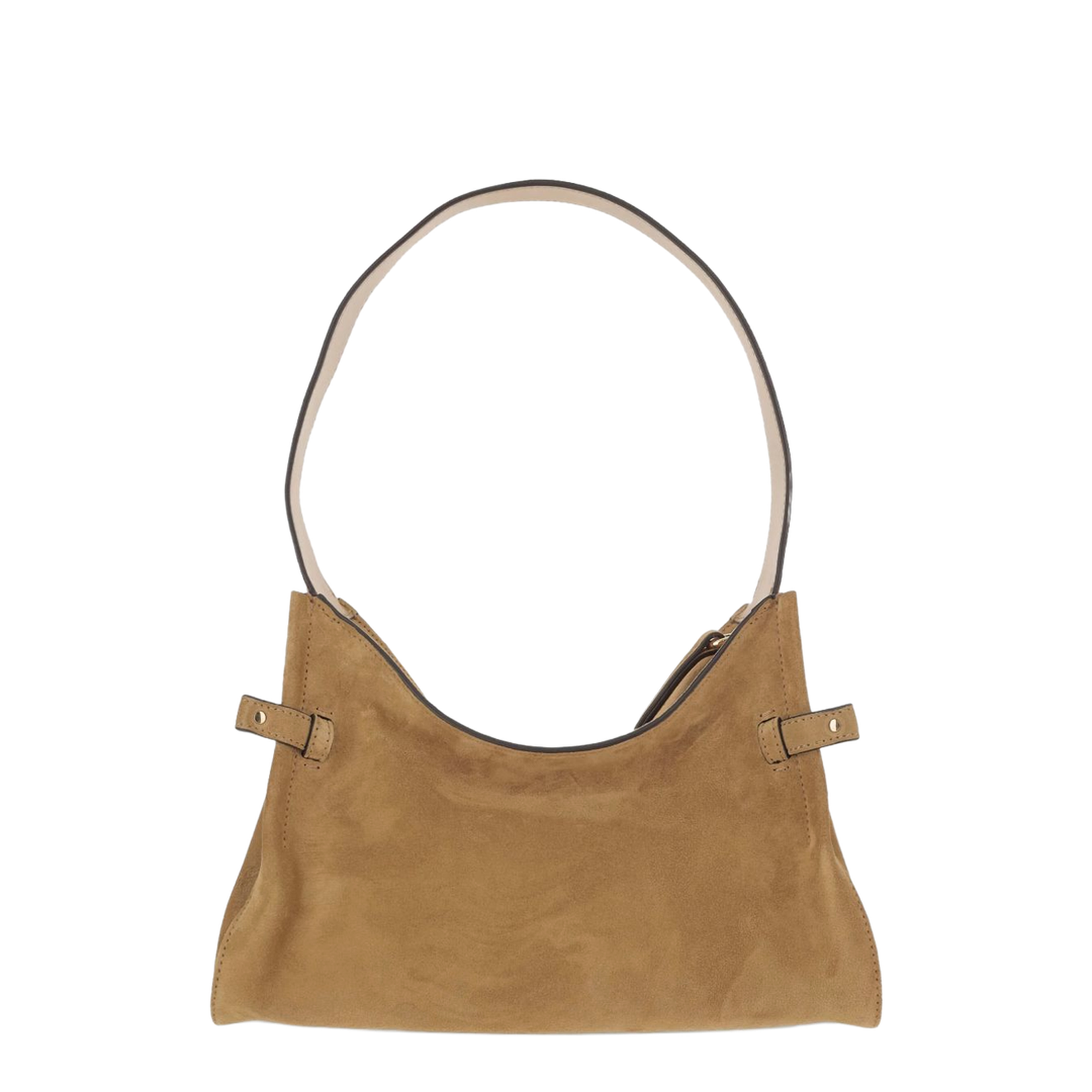 Charms Hobo Bag in Suede Leather Gold / Khaki