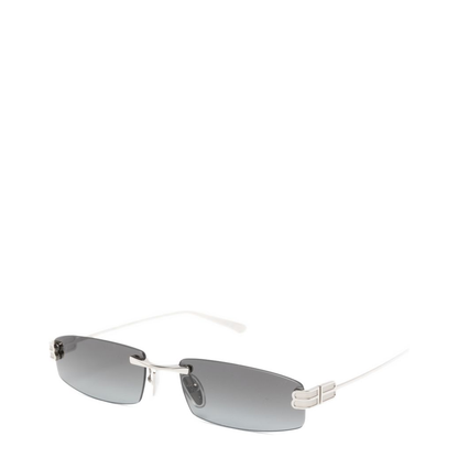 Gossip Rectangular Silver Gradient Grey Sunglasses