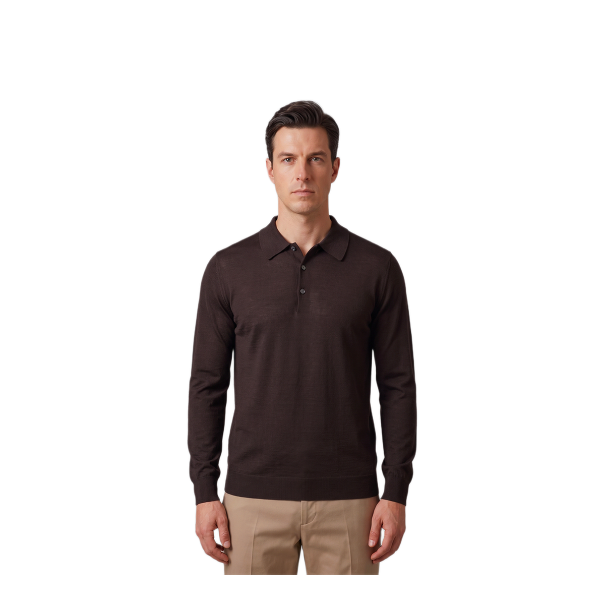 MAYFEYR - John Smedley - Belper Polo In Faulkner Brown - BELPERFOULKNERBROWN