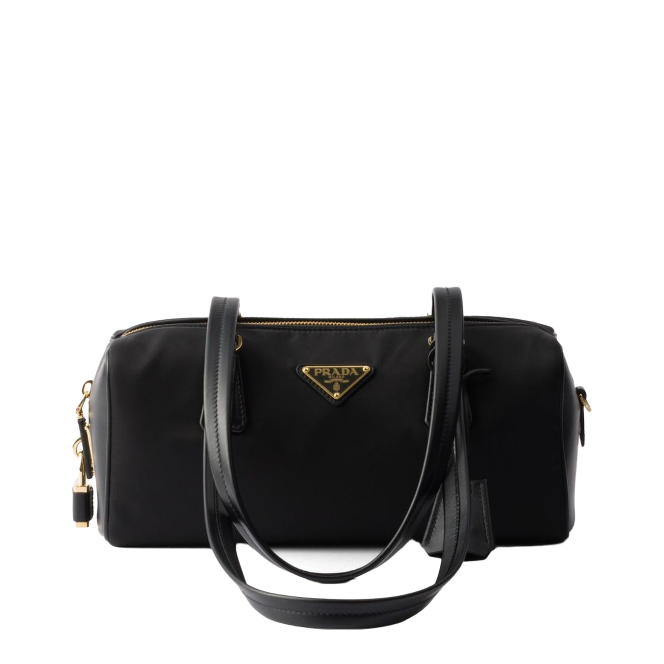 MAYFEYR - Prada - Re-Nylon And Leather Medium Top-Handle Bag With Padlock - 1BB127VODO2C8Q