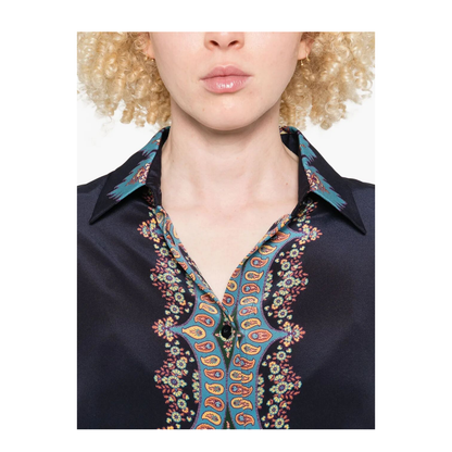 Silk Shirt With Floral Print - Bordeaux