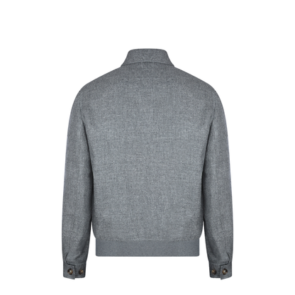 Men's Buttoned Knit Jacket - Grey