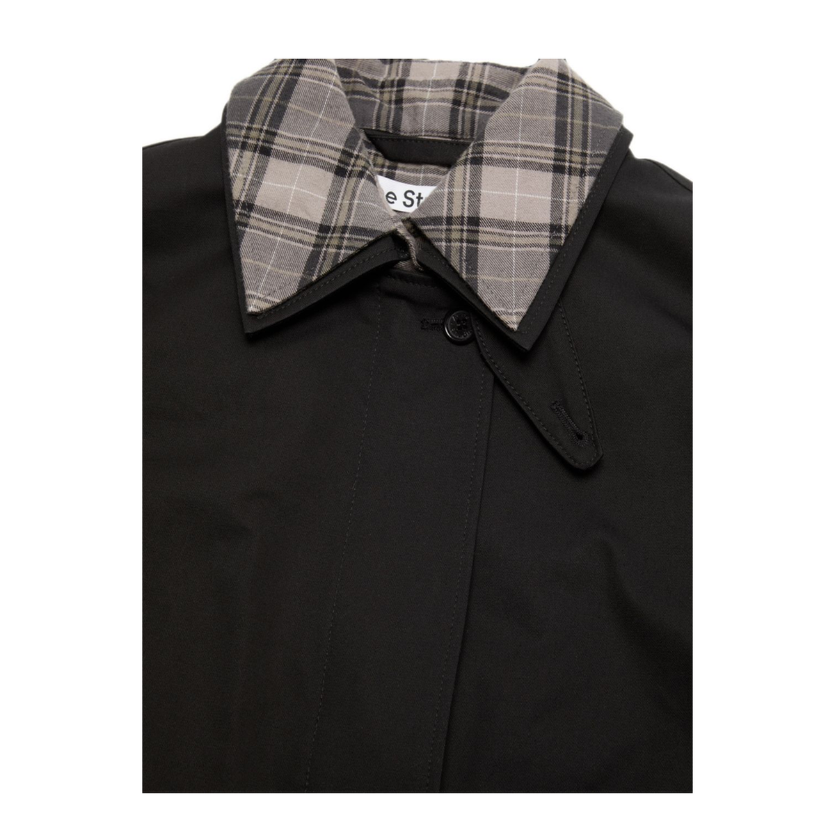 MAYFEYR - Acne Studios - Black Check Pattern Cropped Coat - A90742900
