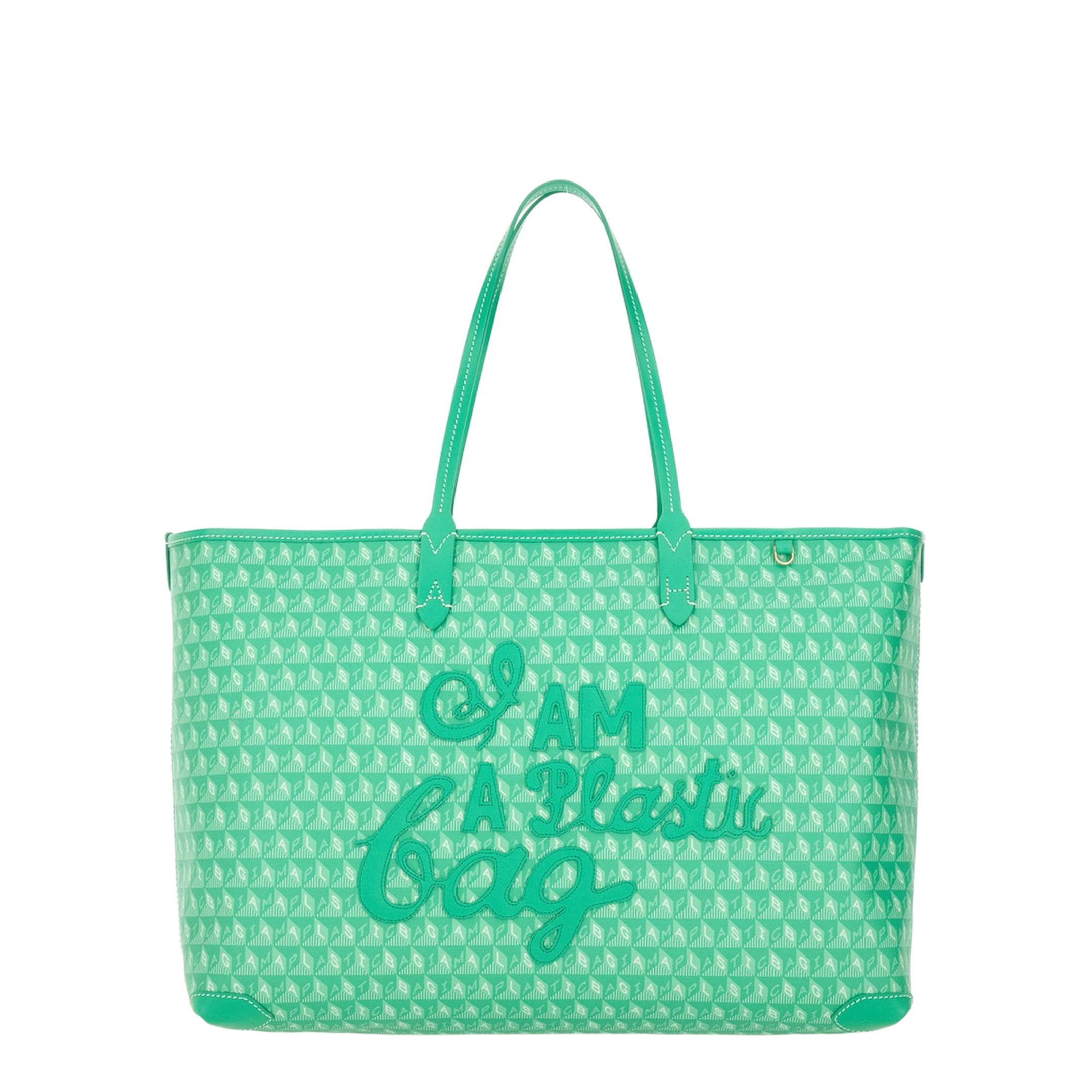 Tote Bag with I Am a Plastic Bag Pattern