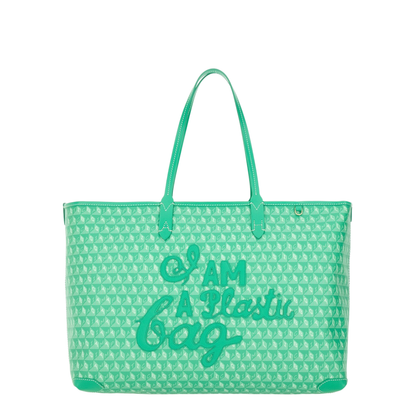 Tote Bag with I Am a Plastic Bag Pattern