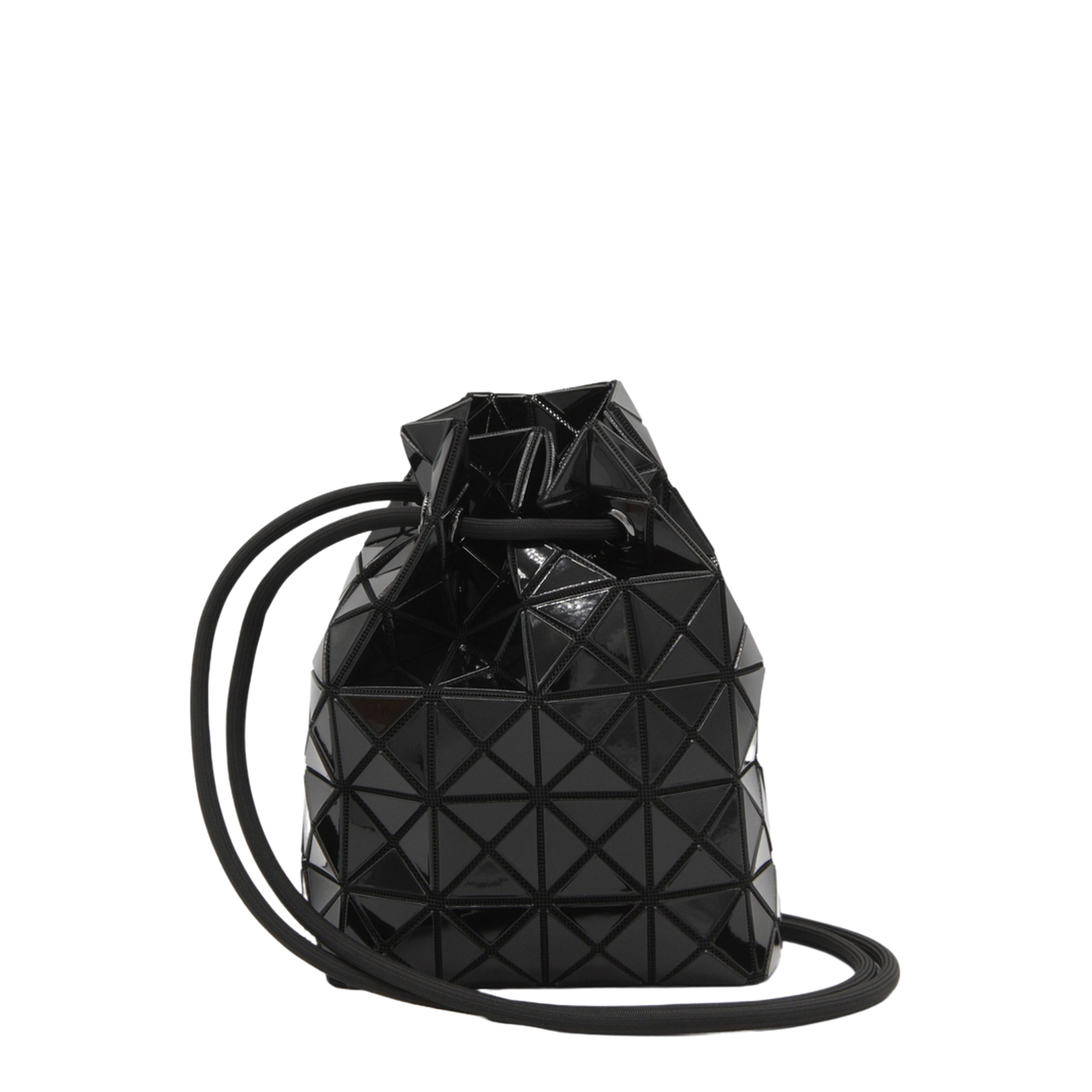 Geometric Black Drawstring Bag