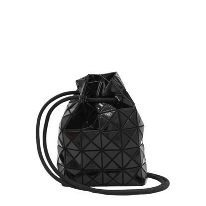 Geometric Black Drawstring Bag
