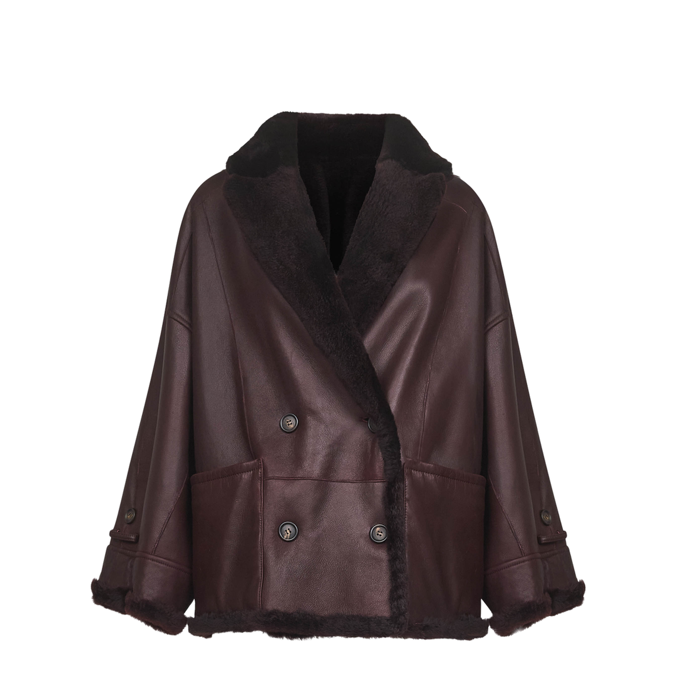 Reversible Fur Jacket Burgundy