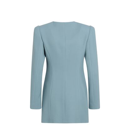 Light Blue Crispy Light Wool Jacket