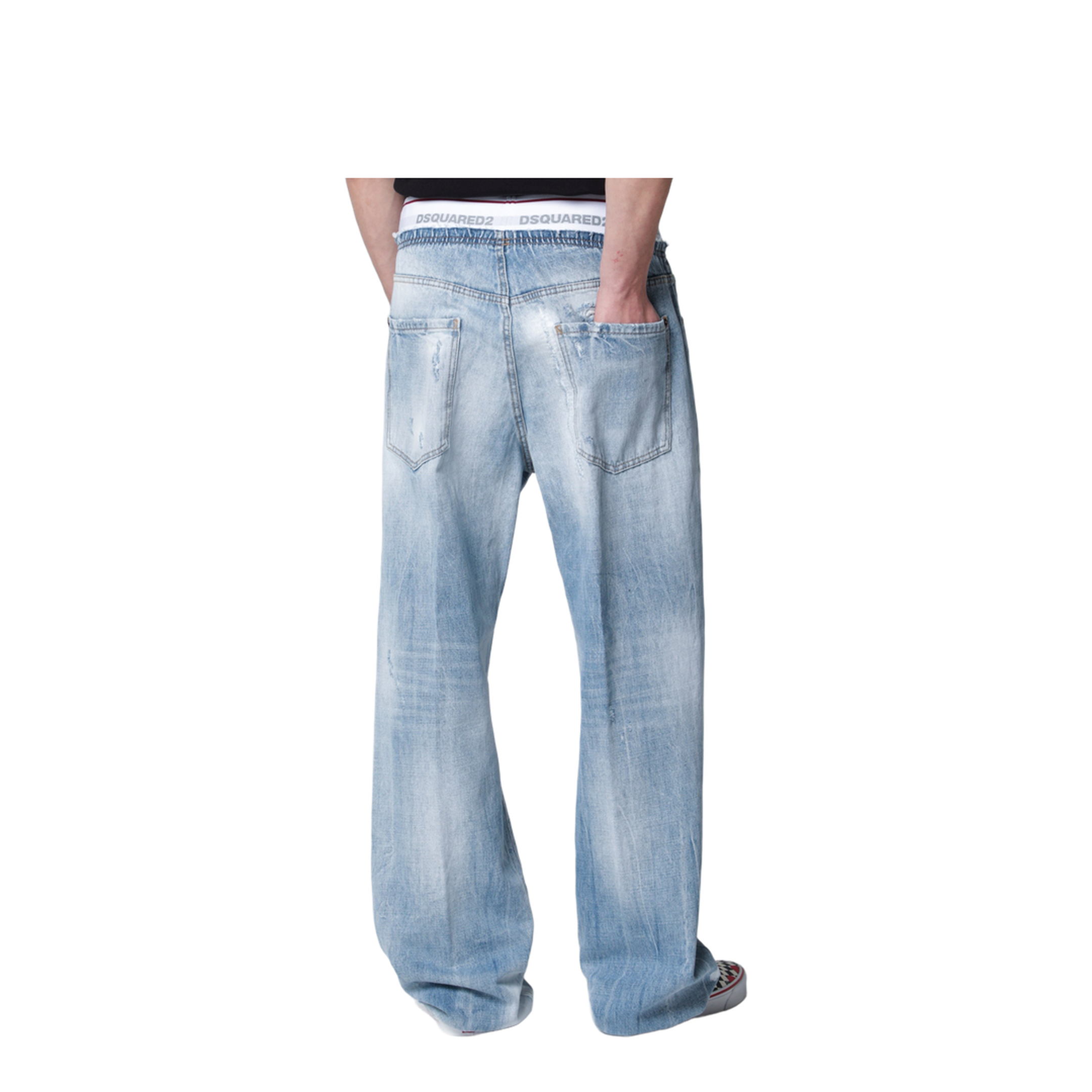 Light-Wash Blue Denim Jogger Jeans